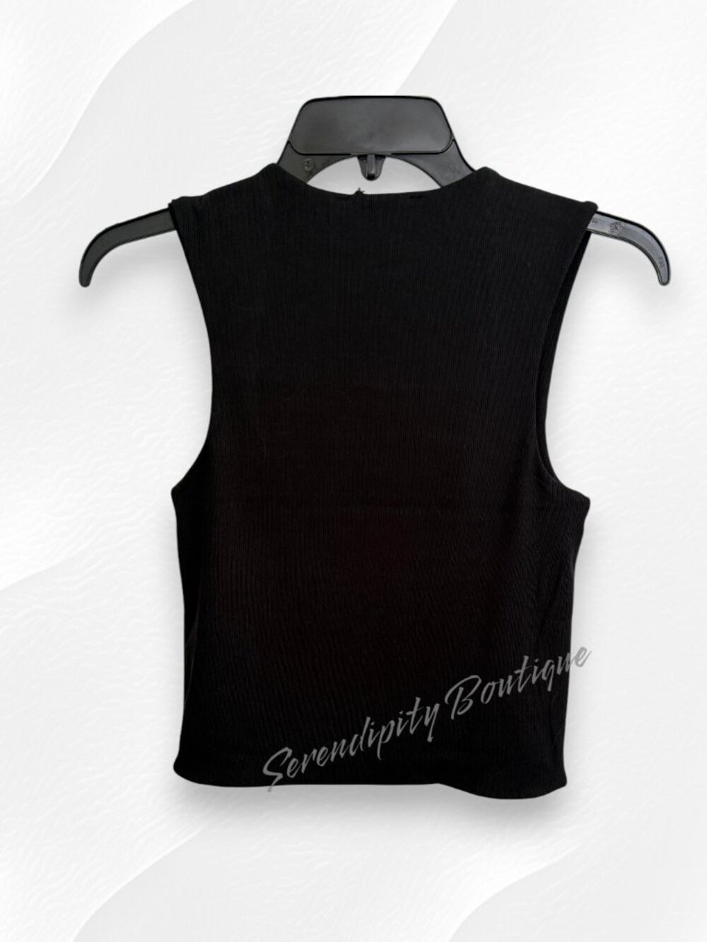Fancy Dressy Stretchy Double Layered Ribbed Slightly Cropped Yoga Tank Top - Picture 6 of 8